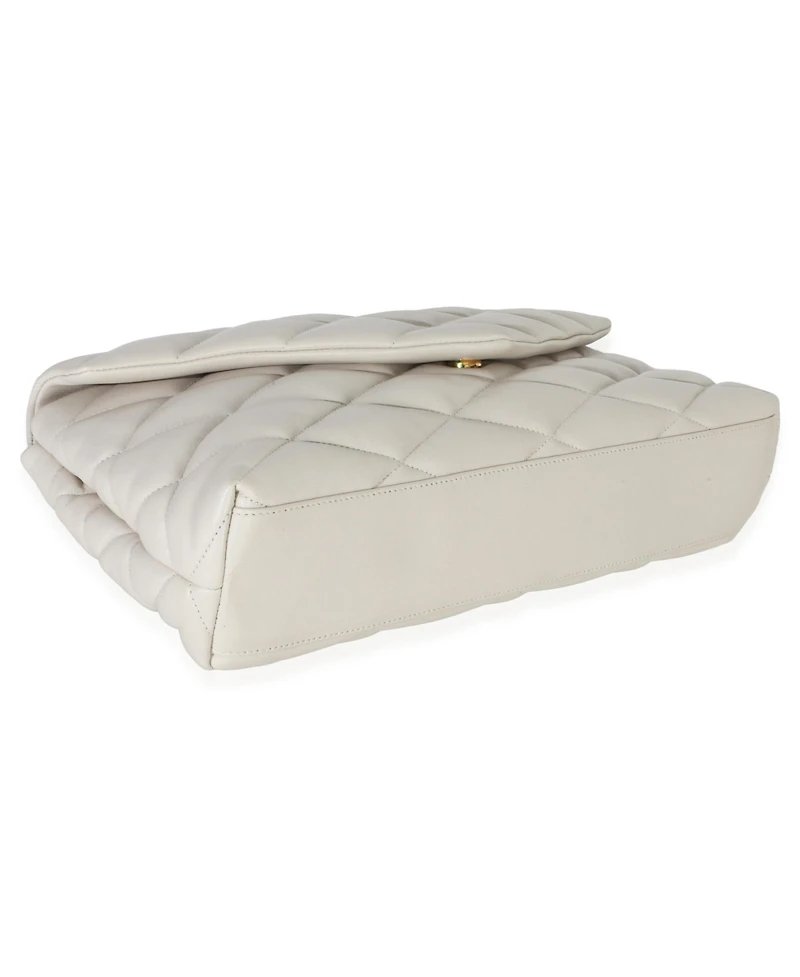Pre-Owned Saint Laurent Crema Soft Quilted Lambskin Sade Puffer Envelope Clutch