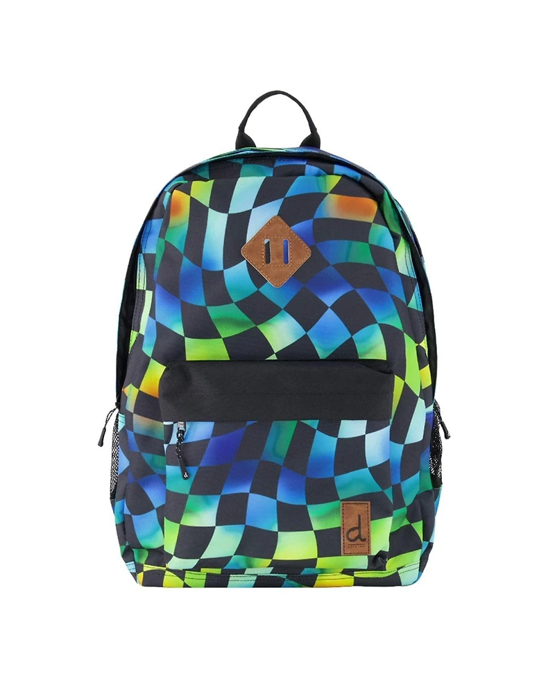 Deux par Deux Little Boy Checkered Practical Spacious Durable Backpack