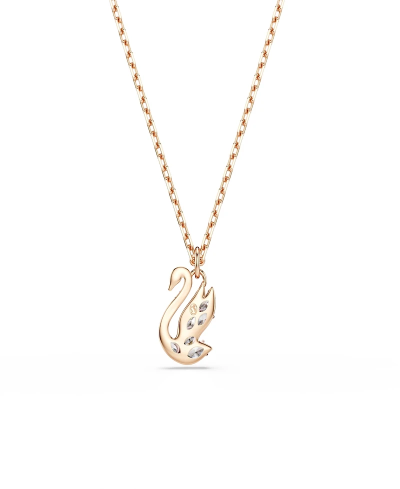 Swarovski Rose Gold-Tone Plated Swan Pendant Necklace