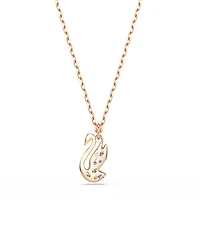 Swarovski Rose Gold-Tone Plated Swan Pendant Necklace