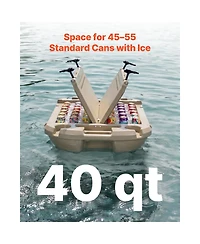 Cozito Floating Cooler 40 Qt Ice Chest with Dry Storage and Tow Rope