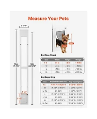 Cozito Dog Door for Sliding Glass Door Adjustable Height Small Flap with Rotating Hinge