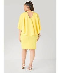 Ashley Stewart Women's Textured Cape Sheath Dress