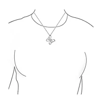 Bling Jewelry Butterfly Pendant Necklace Dainty Open Cut Out Garden Design Dangling Chain .925 Sterling Silver Gift