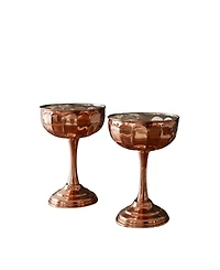 Coppermill Kitchen, Vintage-Inspired Copper Coupe Glasses | Set of 2 | Tin-Lined, 6.25"
