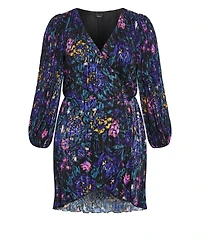 City Chic Women's Kira Etched Print Wrap Mini Dress