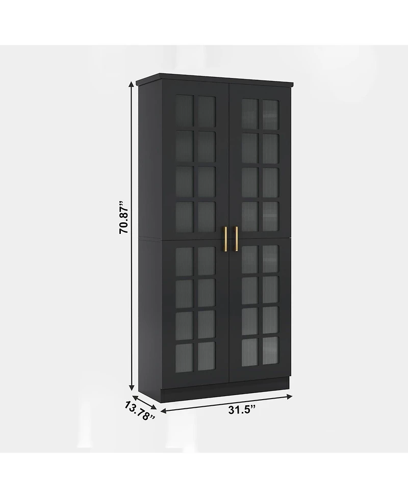 Slickblue Modern Shoe Cabinet with 8 Tier Adjustable Storage Shelves