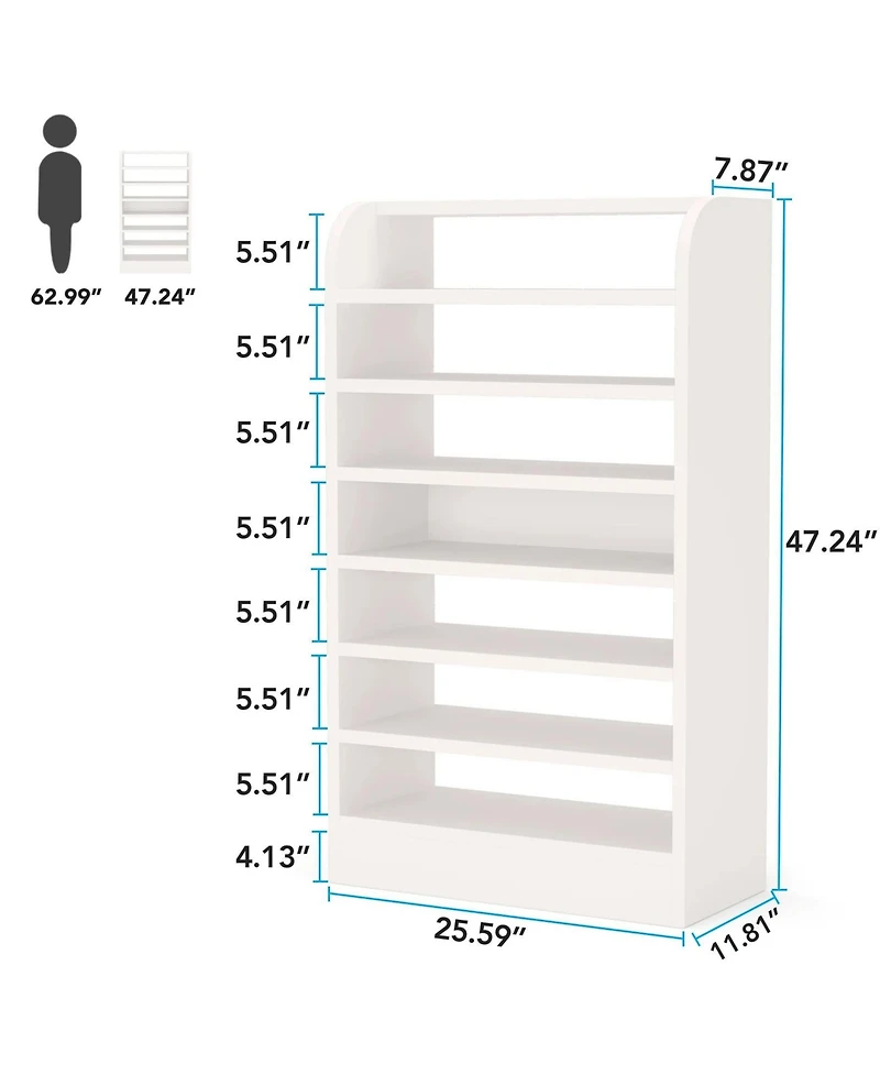 Slickblue Wooden Shoe Shelf with 8 Tier Storage for Entryway Closet