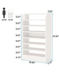 Slickblue Wooden Shoe Shelf with 8 Tier Storage for Entryway Closet