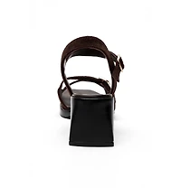 Forever & Always Shoes Women's Yolen Leather Block Heel Sandal