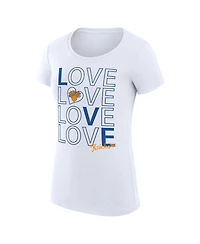 G-iii 4Her by Carl Banks Women's White New York Knicks Super-Slim Fit Lightweight Basketball Love T-Shirt