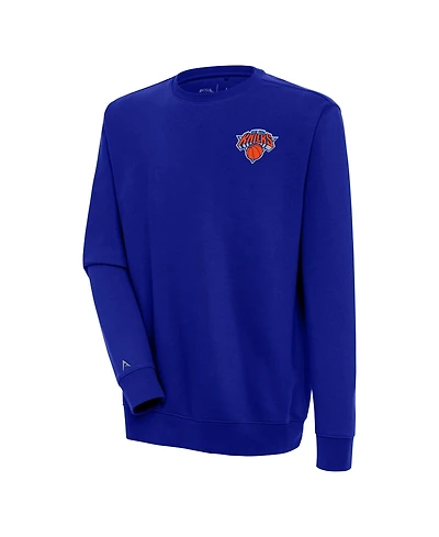 Antigua Men's Blue New York Knicks Victory Pullover Sweatshirt