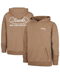 '47 Brand Men's Khaki New York Knicks Triple Double Foundation Premium Hoodie Sweatshirt