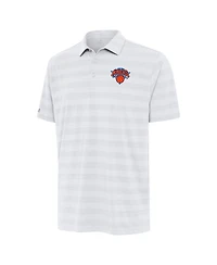 Antigua Men's White New York Knicks Tunnel Polo Shirt