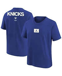 Jordan Big Boys and Girls Royal New York Knicks Courtside Statement 85 T-Shirt
