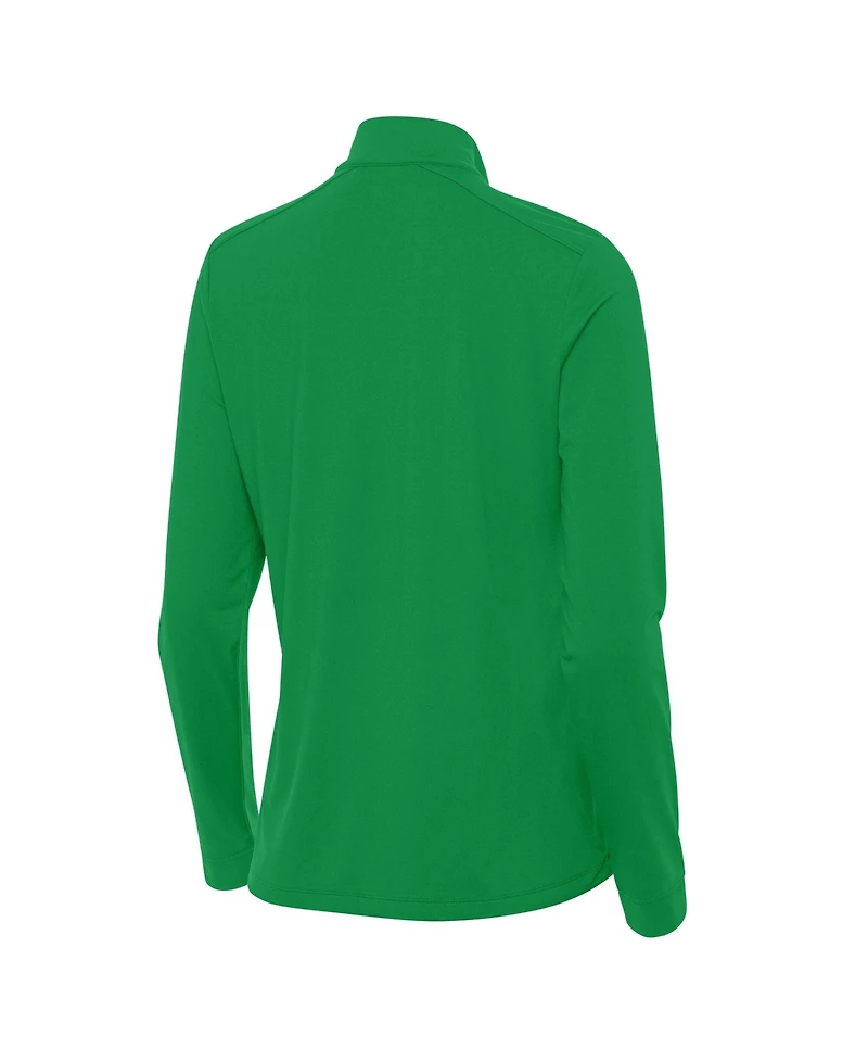Antigua Women's Kelly Green New York Knicks St. Patrick's Day Intent Quarter-Zip Sweatshirt