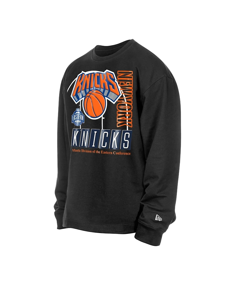 New Era Men's Black York Knicks Leisure Collection Stretch Fleece Sweatshirt