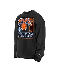 New Era Men's Black York Knicks Leisure Collection Stretch Fleece Sweatshirt