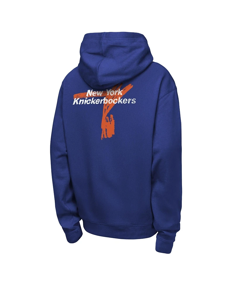 Nike Big Boys and Girls Blue New York Knicks Courtside Club Premiere Hoodie
