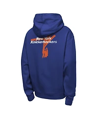 Nike Big Boys and Girls Blue New York Knicks Courtside Club Premiere Hoodie
