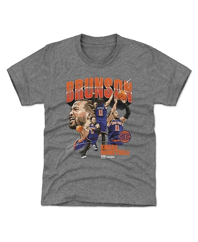 500 Level Big Boys and Girls Jalen Brunson Gray New York Knicks Collage T-Shirt