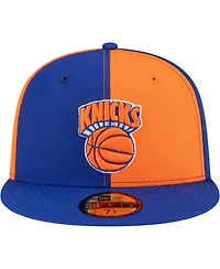 New Era Men's Orange/Blue New York Knicks 80s Throwback Pinwheel 59FIFTY Fitted Hat