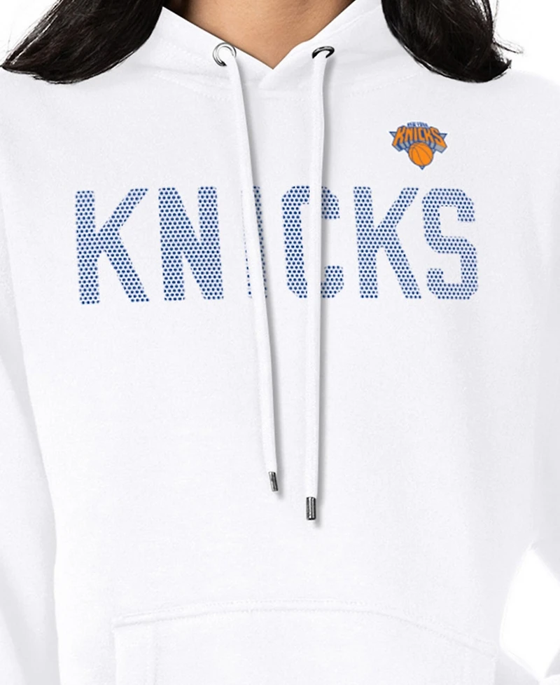 G-iii 4Her by Carl Banks Women's White New York Knicks Dot Print Pullover Hoodie