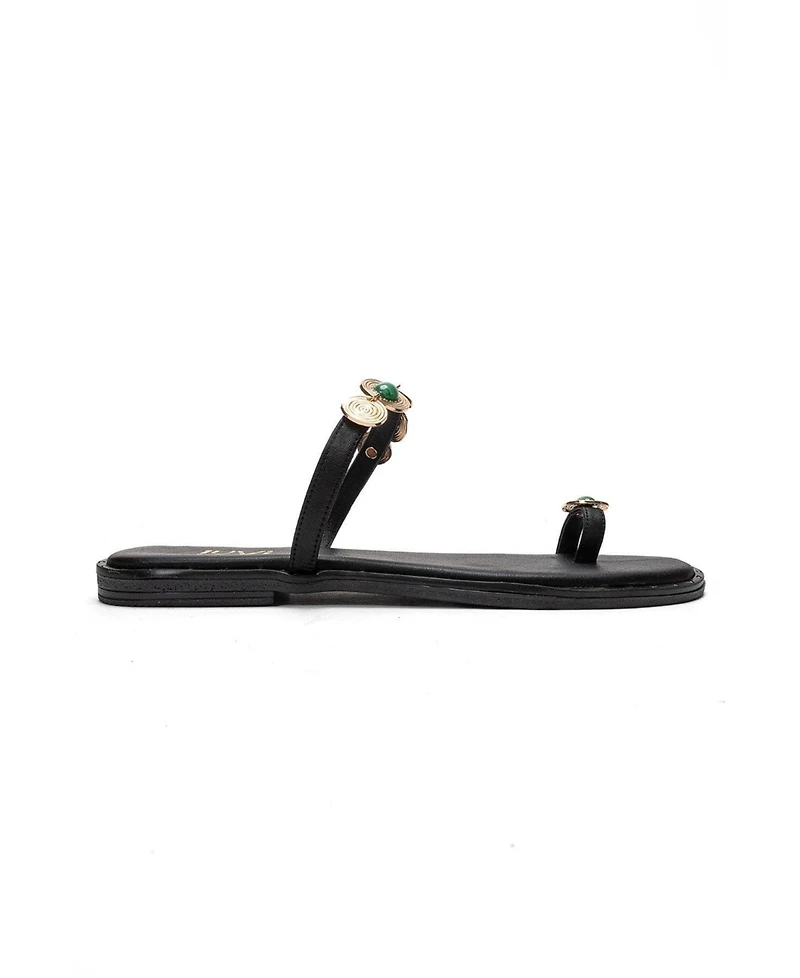 Forever & Always Shoes Women's Martinez Leather Thong Sandal
