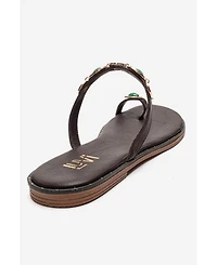 Forever & Always Shoes Women's Martinez Leather Thong Sandal