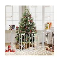 Ruie 8 Panel Extra Wide Pet Gate with Auto-Close Door and 270 Degree Hinges