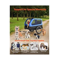 Ruie Foldable Pet Bike Trailer 88 lb Capacity 31 in Cabin Quick Connect Coupler