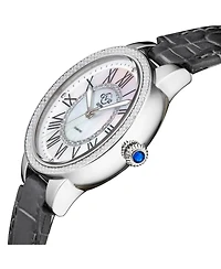 GV2 by Gevril Women's Astor Ii Swiss Quartz Diamond Hand made Italian leather Strap Watch
