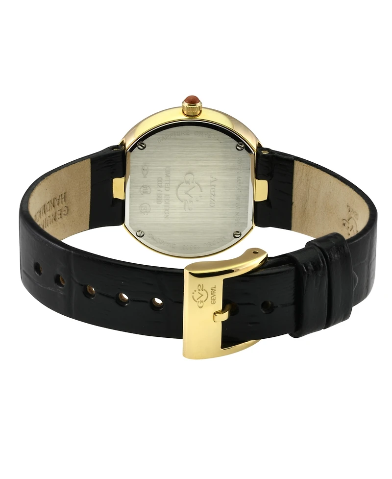 GV2 by Gevril Women's Arezzo Swiss Quartz Diamond Hand made Italian leather Strap Watch