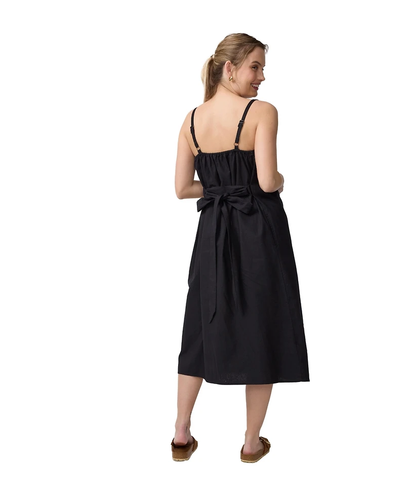 Ingrid + Isabel Maternity Sleeveless Button Front Midi Dress