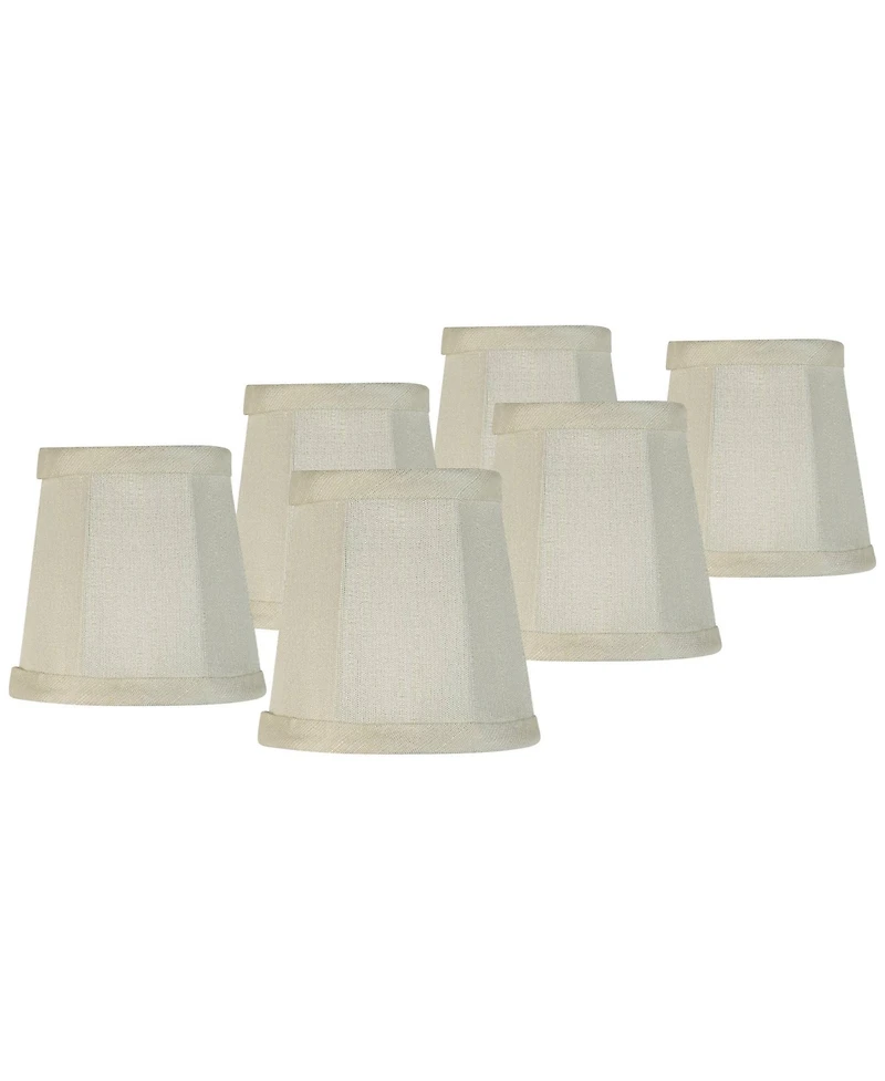 Springcrest Imperial Shade Set of 6 Empire Lamp Shades Small 3" Top x 4" Bottom x 4" High Candelabra Clip-On Fitting