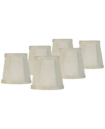 Springcrest Imperial Shade Set of 6 Empire Lamp Shades Small 3" Top x 4" Bottom x 4" High Candelabra Clip-On Fitting