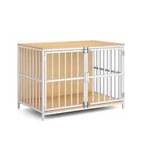 Ruie Dual-Door Dog Crate End Table with Chew-Resistant Metal Frame