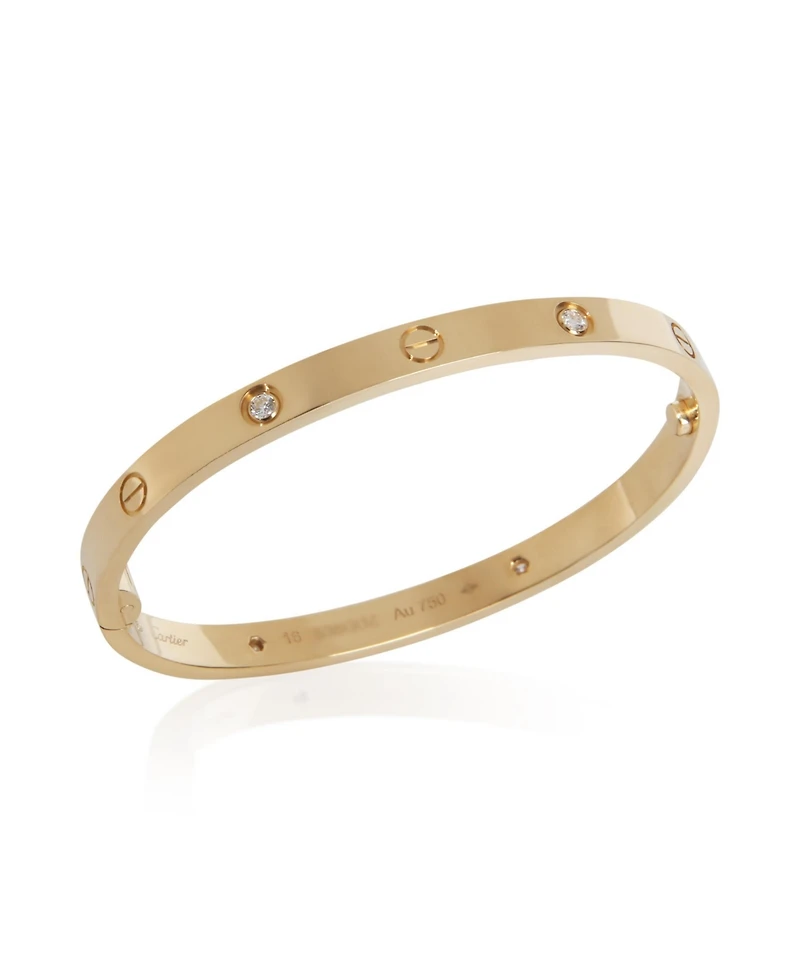 Pre-Owned Tiffany & Co Yellow Gold Diamond Medium Model Love Bracelet