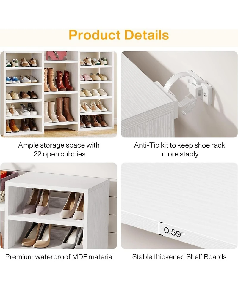 Slickblue Freestanding 14 Tier Shoe Organizer for Large Shoe Collection