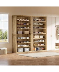 Slickblue 8 Tier Tall Shoe Rack Farmhouse Storage Shelf for 40 Shoes
