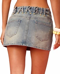 Edikted Women's Barbie Cutie Denim Mini Skirt