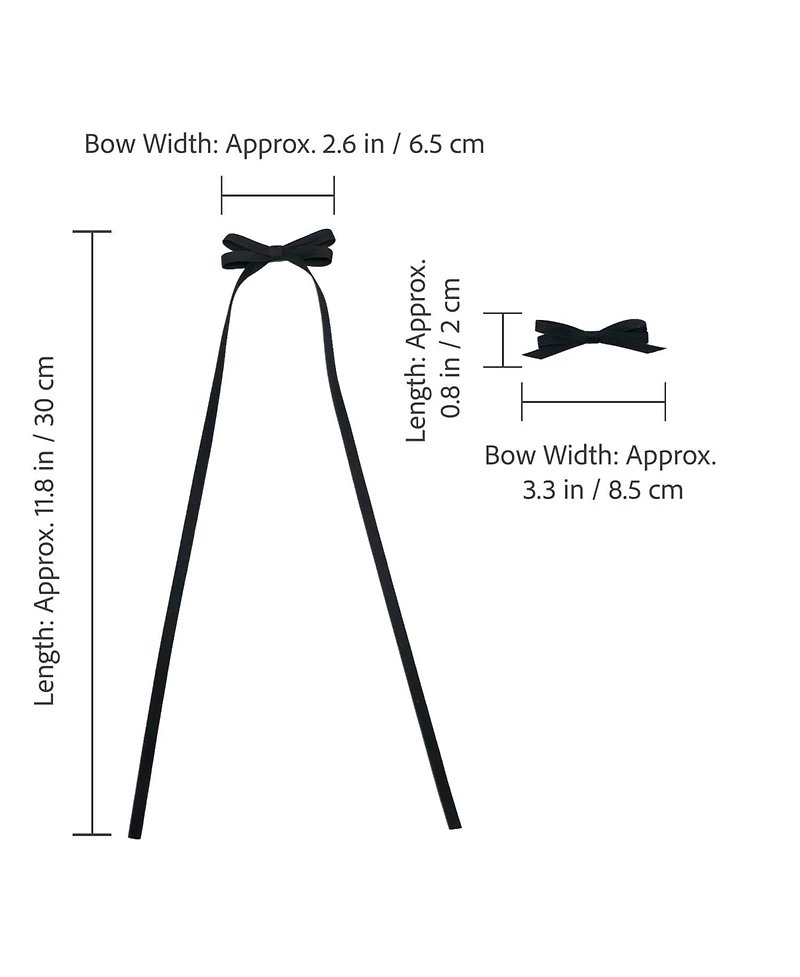 Puttisu Girls Ribbon Bow Clip Set (4pc)