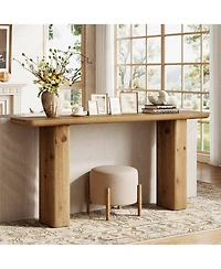 Slickblue Solid Wood Sofa Console Table with Sturdy Base for Behind Couch