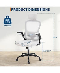 gaomon Office Computer Chair with Headrest, Mesh Home Office Chair with Adjustable Back Support and Armrest, High Ergonomic Rolling Work Chair