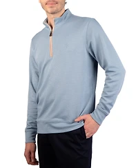 TailorByrd men Ottoman Quarter Zip with Suede Tipping