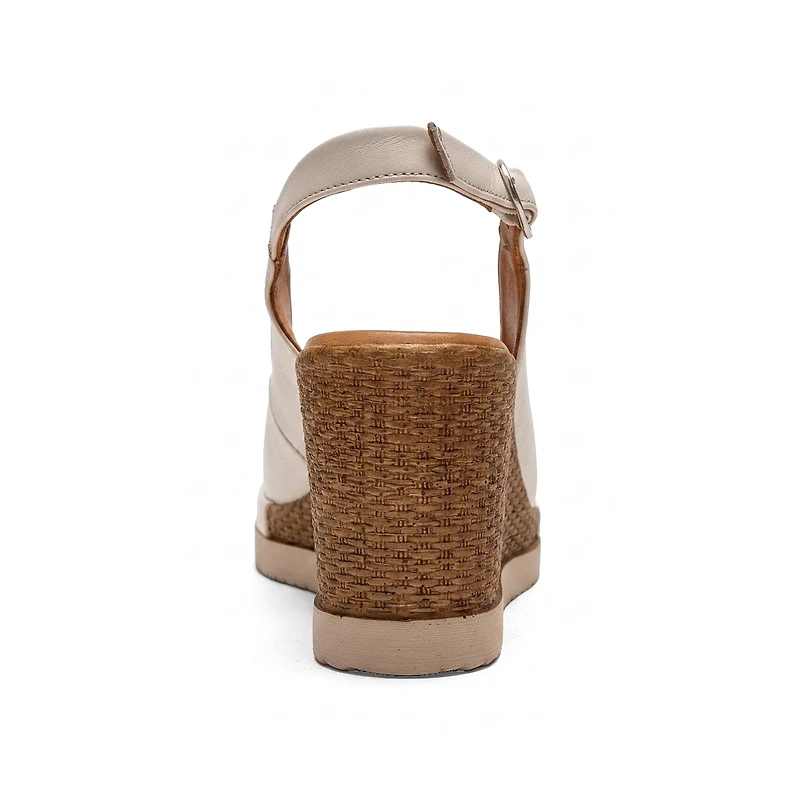 Forever & Always Shoes Helina Leather Wedge Sandal