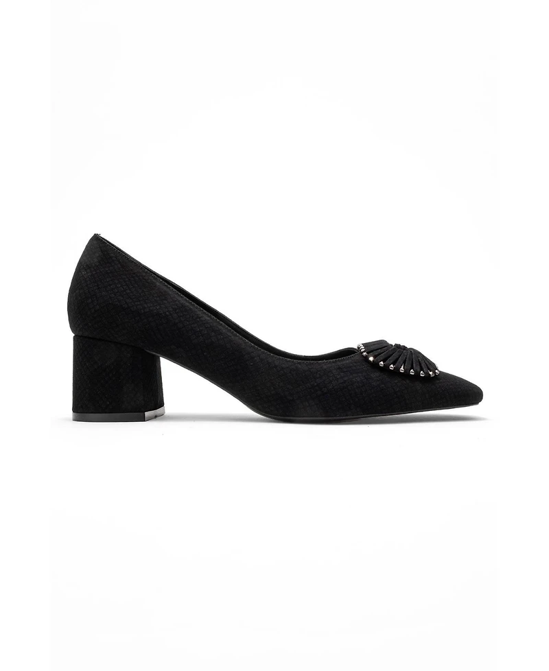 Prologue Shoes Velora Buckle Square Toe Block Heel Pump