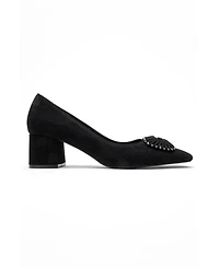 Prologue Shoes Velora Buckle Square Toe Block Heel Pump