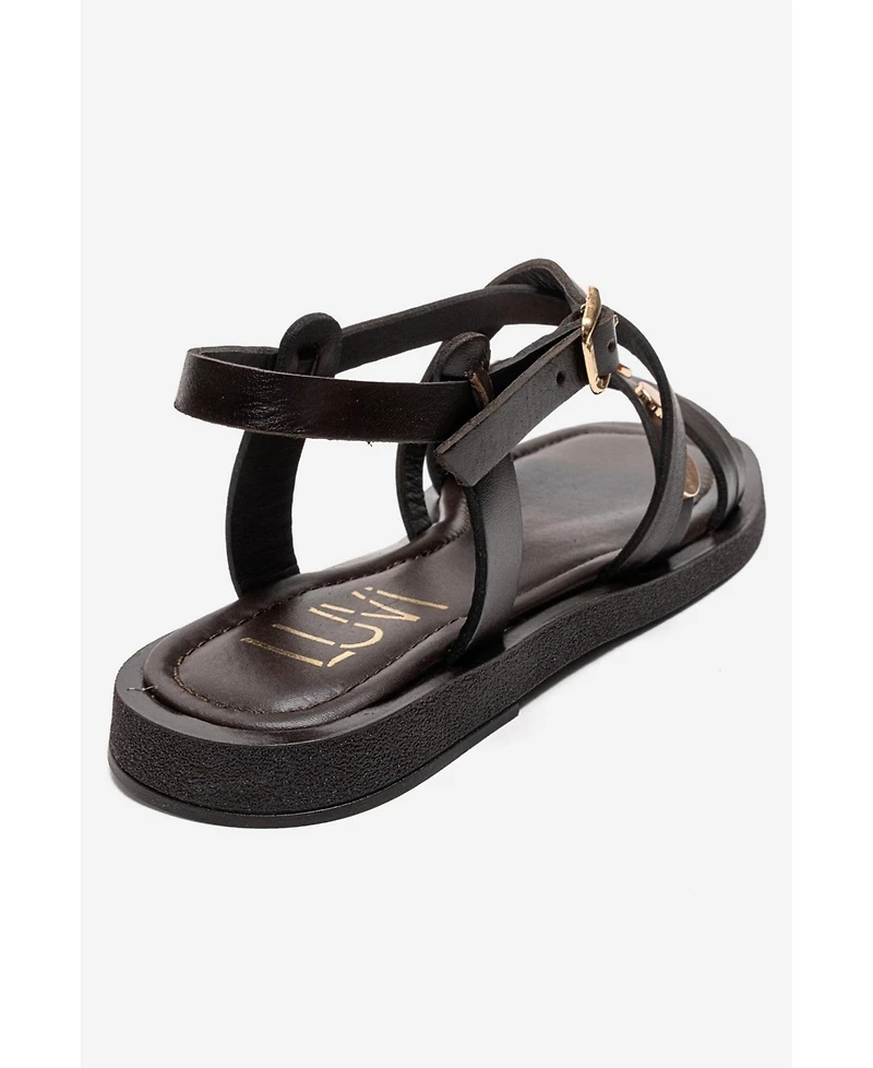 Forever & Always Shoes Poole Leather Multi Strap Sandal