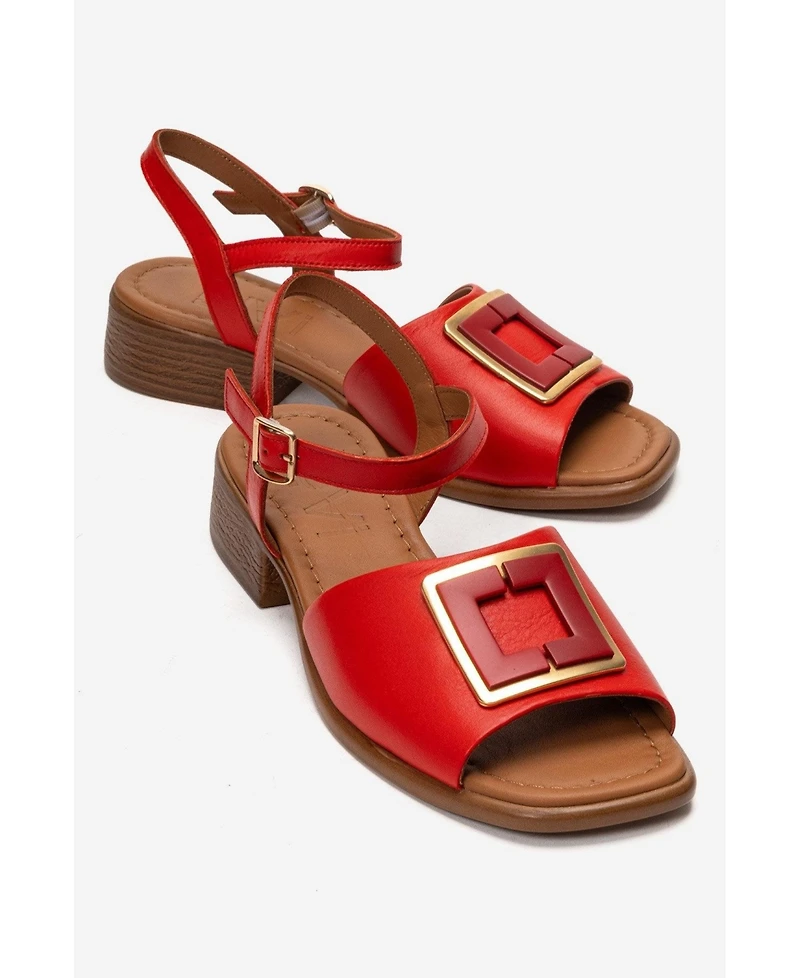 Forever & Always Shoes Women's Svelte Leather Buckle Sandal
